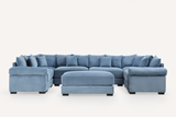 DESEO 137" Sectional Sofa with Ottoman