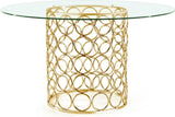 Opal Glass Contemporary Dining Table – Modern Geometric Design with Durable Metal and Elegant Finish