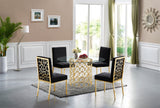 Opal Glass Contemporary Dining Table – Modern Geometric Design with Durable Metal and Elegant Finish