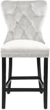 Nikki Luxurious Black Velvet Counter Stool Set of 2 - Tufted Design with Chrome Nailheads & Sturdy Legs
