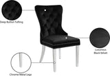 Carmen Contemporary Dining Chair Set - Luxurious Upholstery, Stylish Chrome Legs & Tufted Design