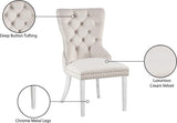 Carmen Contemporary Dining Chair Set - Luxurious Upholstery, Stylish Chrome Legs & Tufted Design