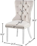 Carmen Contemporary Dining Chair Set - Luxurious Upholstery, Stylish Chrome Legs & Tufted Design