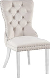 Carmen Contemporary Dining Chair Set - Luxurious Upholstery, Stylish Chrome Legs & Tufted Design