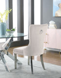 Carmen Contemporary Dining Chair Set - Luxurious Upholstery, Stylish Chrome Legs & Tufted Design