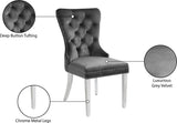 Carmen Contemporary Dining Chair Set - Luxurious Upholstery, Stylish Chrome Legs & Tufted Design