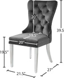 Carmen Contemporary Dining Chair Set - Luxurious Upholstery, Stylish Chrome Legs & Tufted Design