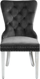 Carmen Contemporary Dining Chair Set - Luxurious Upholstery, Stylish Chrome Legs & Tufted Design