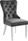Carmen Contemporary Dining Chair Set - Luxurious Upholstery, Stylish Chrome Legs & Tufted Design