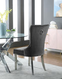 Carmen Contemporary Dining Chair Set - Luxurious Upholstery, Stylish Chrome Legs & Tufted Design