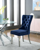 Carmen Contemporary Dining Chair Set - Luxurious Upholstery, Stylish Chrome Legs & Tufted Design