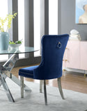 Carmen Contemporary Dining Chair Set - Luxurious Upholstery, Stylish Chrome Legs & Tufted Design