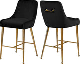 Owen Contemporary Stool Set – Elegant Design with Polished Gold Legs and Matching Handle for Comfort
