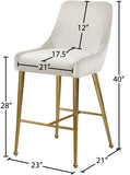 Owen Contemporary Stool Set – Elegant Design with Polished Gold Legs and Matching Handle for Comfort