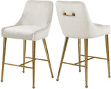 Owen Contemporary Stool Set – Elegant Design with Polished Gold Legs and Matching Handle for Comfort