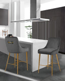 Owen Contemporary Stool Set – Elegant Design with Polished Gold Legs and Matching Handle for Comfort