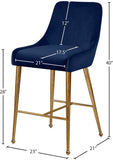 Owen Contemporary Stool Set – Elegant Design with Polished Gold Legs and Matching Handle for Comfort