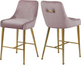 Owen Contemporary Stool Set – Elegant Design with Polished Gold Legs and Matching Handle for Comfort