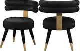 Fitzroy Velvet Dining Chair Set - Luxurious Contemporary Design with Gold-Capped Legs for Elegance