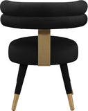 Fitzroy Velvet Dining Chair Set - Luxurious Contemporary Design with Gold-Capped Legs for Elegance