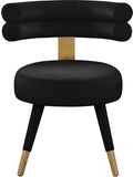 Fitzroy Velvet Dining Chair Set - Luxurious Contemporary Design with Gold-Capped Legs for Elegance