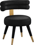 Fitzroy Velvet Dining Chair Set - Luxurious Contemporary Design with Gold-Capped Legs for Elegance