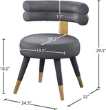 Fitzroy Velvet Dining Chair Set - Luxurious Contemporary Design with Gold-Capped Legs for Elegance