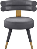Fitzroy Velvet Dining Chair Set - Luxurious Contemporary Design with Gold-Capped Legs for Elegance