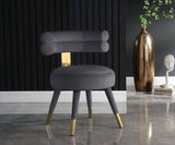 Fitzroy Velvet Dining Chair Set - Luxurious Contemporary Design with Gold-Capped Legs for Elegance