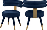 Fitzroy Velvet Dining Chair Set - Luxurious Contemporary Design with Gold-Capped Legs for Elegance