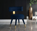 Fitzroy Velvet Dining Chair Set - Luxurious Contemporary Design with Gold-Capped Legs for Elegance