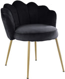 Claire Velvet Dining Chair Set - Luxurious Plush Upholstery with Brushed Gold Legs for Elegance