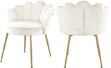 Claire Velvet Dining Chair Set - Luxurious Plush Upholstery with Brushed Gold Legs for Elegance