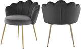 Claire Velvet Dining Chair Set - Luxurious Plush Upholstery with Brushed Gold Legs for Elegance