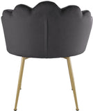 Claire Velvet Dining Chair Set - Luxurious Plush Upholstery with Brushed Gold Legs for Elegance