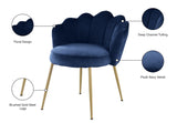 Claire Velvet Dining Chair Set - Luxurious Plush Upholstery with Brushed Gold Legs for Elegance