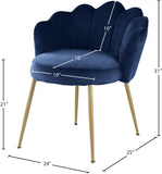 Claire Velvet Dining Chair Set - Luxurious Plush Upholstery with Brushed Gold Legs for Elegance
