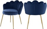 Claire Velvet Dining Chair Set - Luxurious Plush Upholstery with Brushed Gold Legs for Elegance