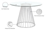 Gio Round Glass Dining Table - Chic Contemporary Design with Polished Chrome Base for Stylish Spaces