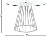Gio Round Glass Dining Table - Chic Contemporary Design with Polished Chrome Base for Stylish Spaces