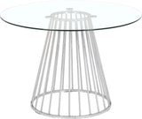 Gio Round Glass Dining Table - Chic Contemporary Design with Polished Chrome Base for Stylish Spaces