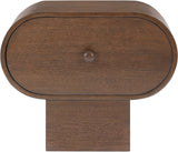 Harlow Art Deco Night Stand with Rich Finish, Solid Wood, and Unique Grain Design for Elegant Spaces