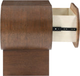 Harlow Art Deco Night Stand with Rich Finish, Solid Wood, and Unique Grain Design for Elegant Spaces