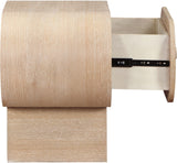 Harlow Art Deco Night Stand with Rich Finish, Solid Wood, and Unique Grain Design for Elegant Spaces