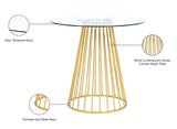 Gio Contemporary Counter Height Table - Chic Round Tempered Glass with Polished Gold Base, 40"
