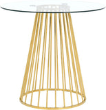Gio Contemporary Counter Height Table - Chic Round Tempered Glass with Polished Gold Base, 40"