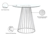 Gio Round Glass Counter Height Dining Table with Polished Chrome Base - Chic Modern Design for Gatherings