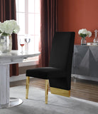 Porsha Luxe Velvet Dining Chairs - Elegant Channel Tufted Design with Stylish Gold Legs - Set of 2