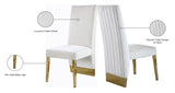 Porsha Luxe Velvet Dining Chairs - Elegant Channel Tufted Design with Stylish Gold Legs - Set of 2