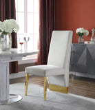 Porsha Luxe Velvet Dining Chairs - Elegant Channel Tufted Design with Stylish Gold Legs - Set of 2